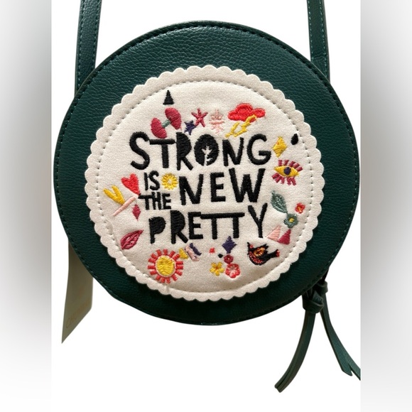 Chumbak Leather Embroidered Green Crossbody Bag Purse - Picture 9 of 16